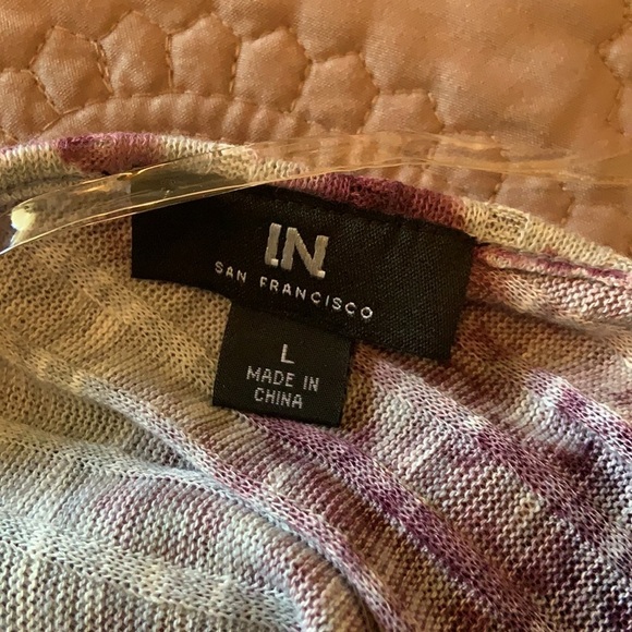 I. N. San Francisco Dolman Sleeve Tie-Dye Twist Back Top in Dark Mauve - Picture 11 of 15